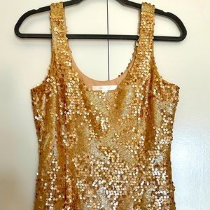 Gold Sequin Mini Dress/Nightclub/Disco/Costume